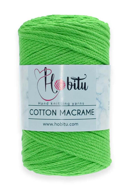 Hobitu Yarn - HOBİTU COTTON MACRAME YARN 202 NEON GREEN