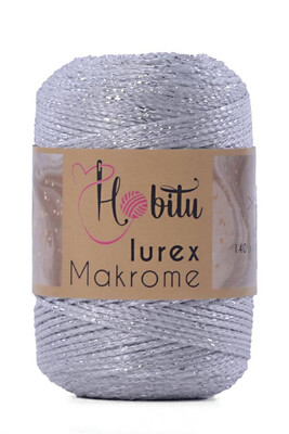 Hobitu Yarn - HOBİTU MACRAME SILVER LUREX YARN 001 WHITE-SILVER