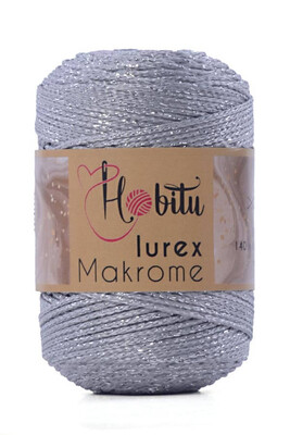 Hobitu Yarn - HOBİTU MACRAME SILVER LUREX YARN 030 LIGHT GRAY - SILVERY