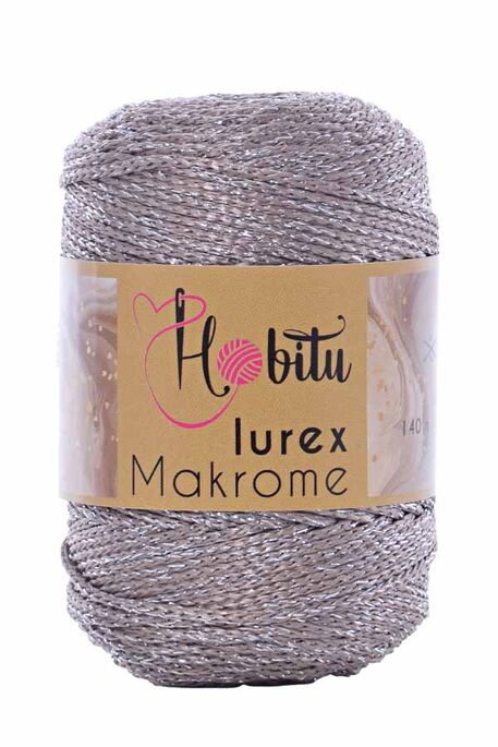 Hobitu Yarn - HOBİTU MACRAME SILVER LUREX YARN 040 Milk-Silver