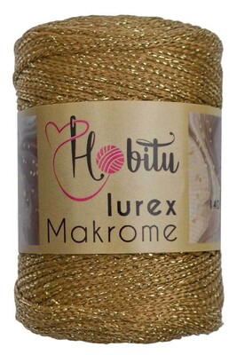 HOBİTU MACRAME SILVER LUREX YARN 044 CAMEL-GOLD - Thumbnail