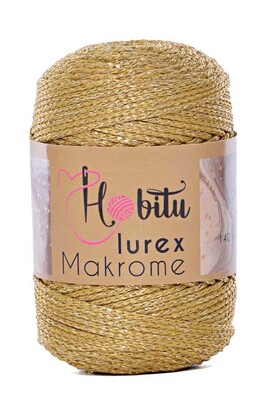 Hobitu Yarn - HOBİTU MACRAME SILVER LUREX YARN 050 Gold-Gold