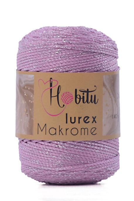 Hobitu Yarn - HOBİTU MACRAME SILVER LUREX YARN 074 PINK - SILVERY