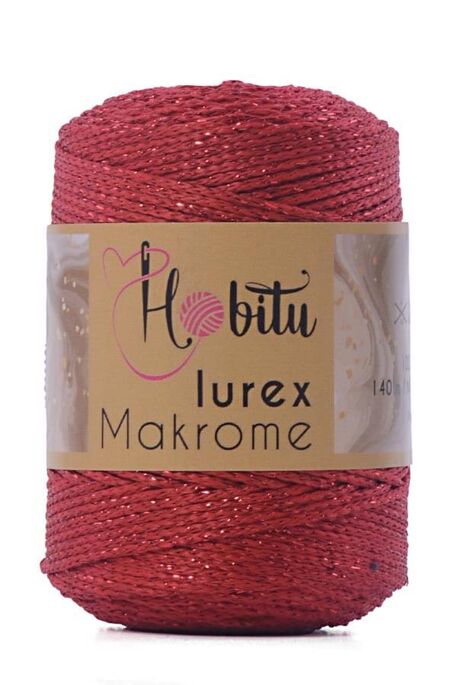 Hobitu Yarn - HOBİTU MACRAME SILVER LUREX YARN 100 RED-RED