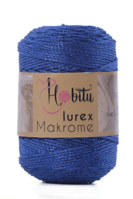 Hobitu Yarn - HOBİTU MACRAME SILVER LUREX YARN 252 Sax Blue-Sax Blue