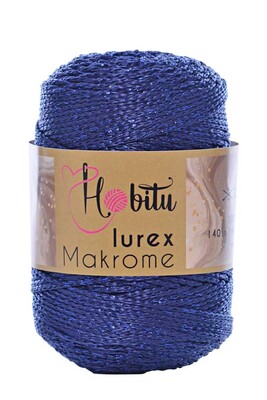 Hobitu Yarn - HOBİTU MACRAME SILVER LUREX YARN 262 Navy Blue-Navy Blue