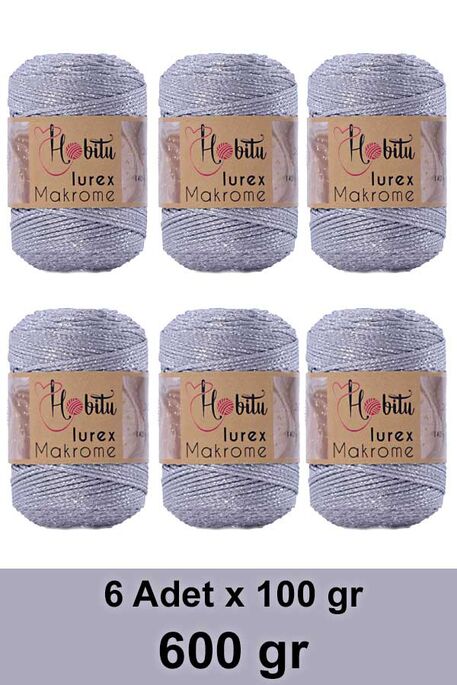 Hobitu Yarn - HOBİTU MACRAME SILVER LUREX YARN 6 LI PAKET 060