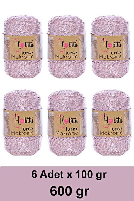 Hobitu Yarn - HOBİTU MACRAME SILVER LUREX YARN 6 LI PAKET 072