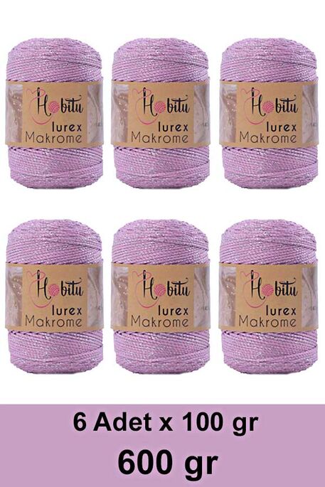 Hobitu Yarn - HOBİTU MACRAME SILVER LUREX YARN 6 LI PAKET 074