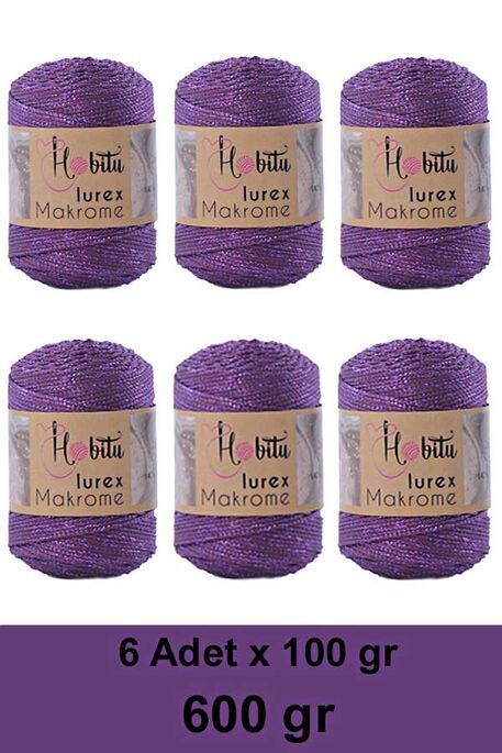 Hobitu Yarn - HOBİTU MACRAME SILVER LUREX YARN 6 LI PAKET 160