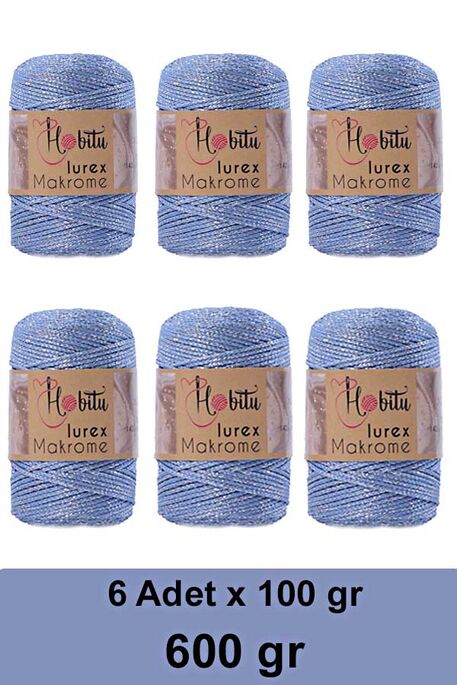 Hobitu Yarn - HOBİTU MACRAME SILVER LUREX YARN 6 LI PAKET 220