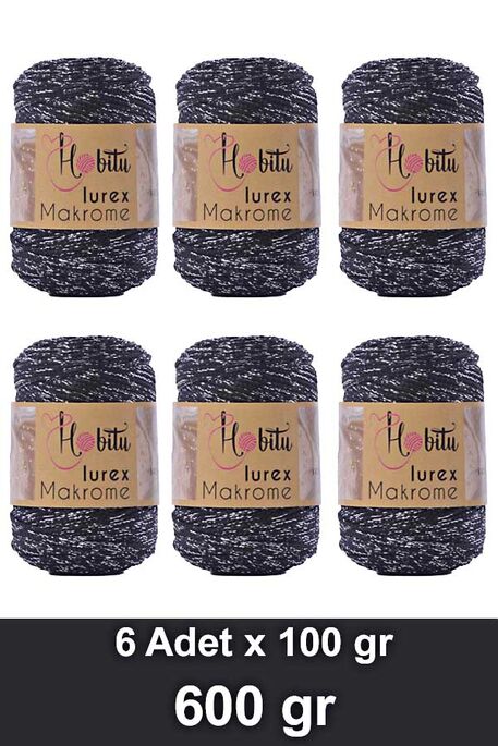 Hobitu Yarn - HOBİTU MACRAME SILVER LUREX YARN 6 LI PAKET 270-02