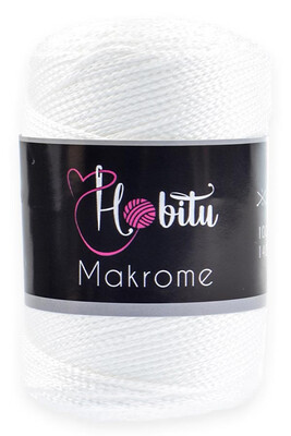 Hobitu Yarn - HOBİTU MACRAME YARN 001 PEARL WHITE