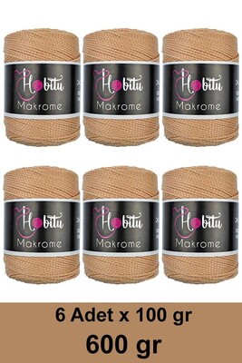 HOBİTU YARNS - HOBİTU MAKROME 600 GR 6 Lİ PAKET 032 Deve Tüyü