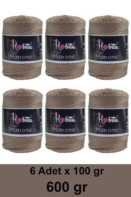 Hobitu Yarn - HOBİTU MAKROME 600 GR 6 Lİ PAKET 040 Bej