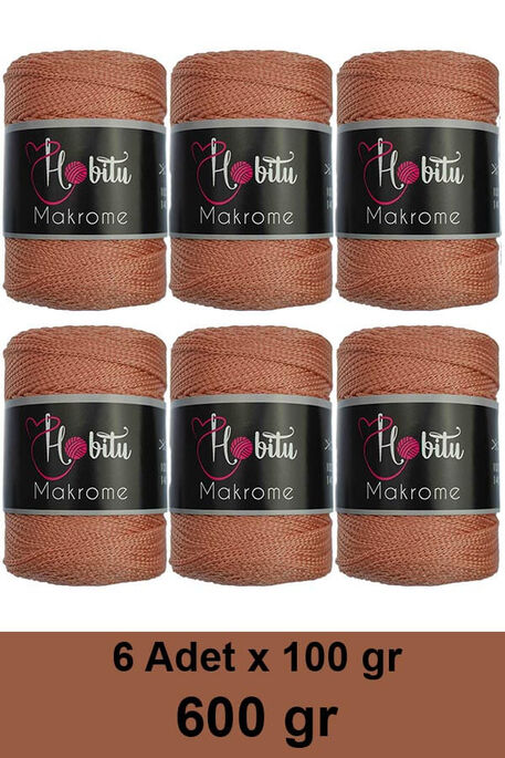 Hobitu Yarn - HOBİTU MAKROME 600 GR 6 Lİ PAKET 071 Pişmiş Ayva