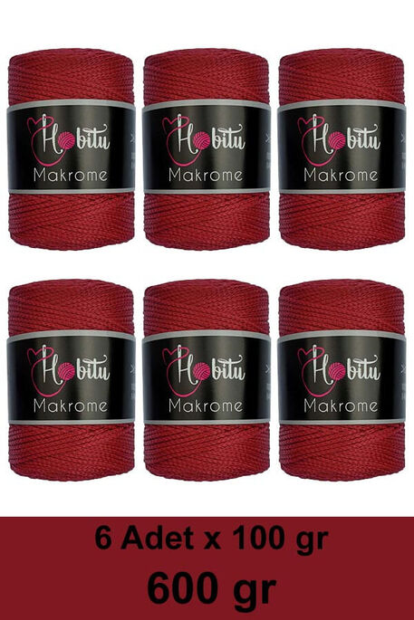 HOBİTU YARNS - HOBİTU MAKROME 600 GR 6 Lİ PAKET 105 Marsala