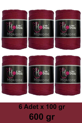 HOBİTU YARNS - HOBİTU MAKROME 600 GR 6 Lİ PAKET 113 Şarabi