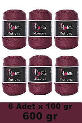 HOBİTU YARNS - HOBİTU MAKROME 600 GR 6 Lİ PAKET 115 Bordo