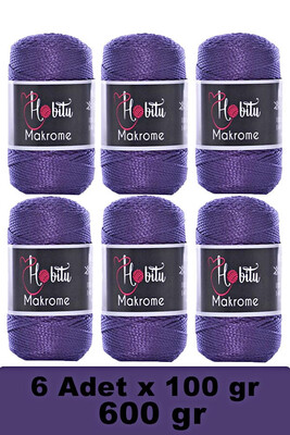 HOBİTU YARNS - HOBİTU MAKROME 600 GR 6 Lİ PAKET 142 Mor