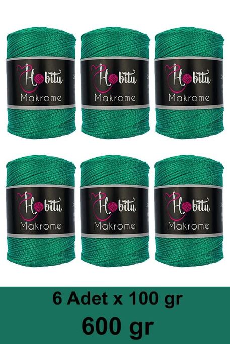 Hobitu Yarn - HOBİTU MAKROME 600 GR 6 Lİ PAKET 175 Benetton