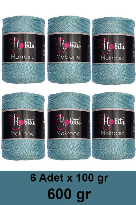 Hobitu Yarn - HOBİTU MAKROME 600 GR 6 Lİ PAKET 222 Gökyüzü