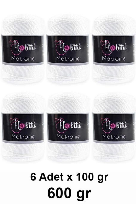 Hobitu Yarn - HOBİTU MAKROME 600 GR 6 Lİ PAKET YARN 001