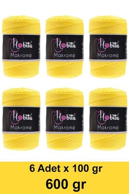 Hobitu Yarn - HOBİTU MAKROME 600 GR 6 Lİ PAKET YARN 055