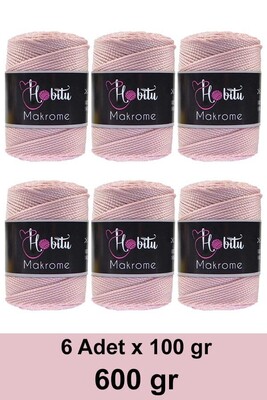 Hobitu Yarn - HOBİTU MAKROME 600 GR 6 Lİ PAKET YARN 072