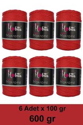 Hobitu Yarn - HOBİTU MAKROME 600 GR 6 Lİ PAKET YARN 100