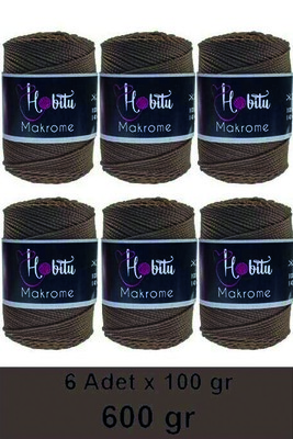 Hobitu Yarn - HOBİTU MAKROME 600 GR 6 Lİ PAKET YARN 208