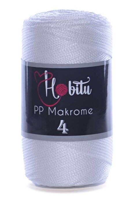 Hobitu Yarn - HOBİTU MAKROME 200gr NO:4 001 İnci Beyazı