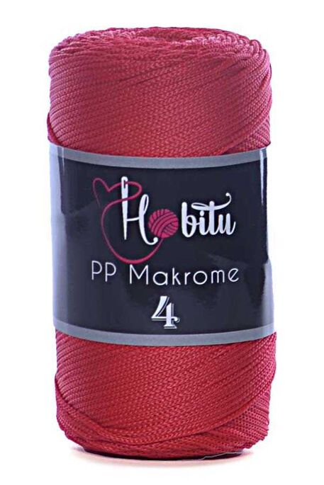 Hobitu Yarn - HOBİTU MAKROME 200gr NO:4 100 Kırmızı