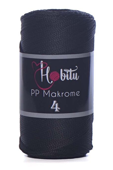 Hobitu Yarn - HOBİTU MAKROME 200gr NO:4 270 Siyah