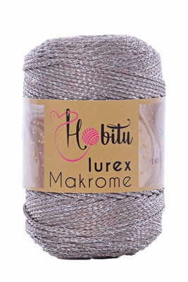 HOBİTU YARNS - HOBİTU MAKROME SİMLİ LUREX 040 Vizon-Gümüş