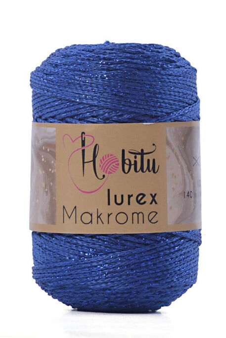 Hobitu Yarn - HOBİTU MAKROME SİMLİ LUREX 252 Saks Mavi-Saks Mavi