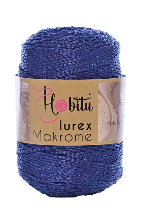 Hobitu Yarn - HOBİTU MAKROME SİMLİ LUREX 262 Lacivert-Lacivert