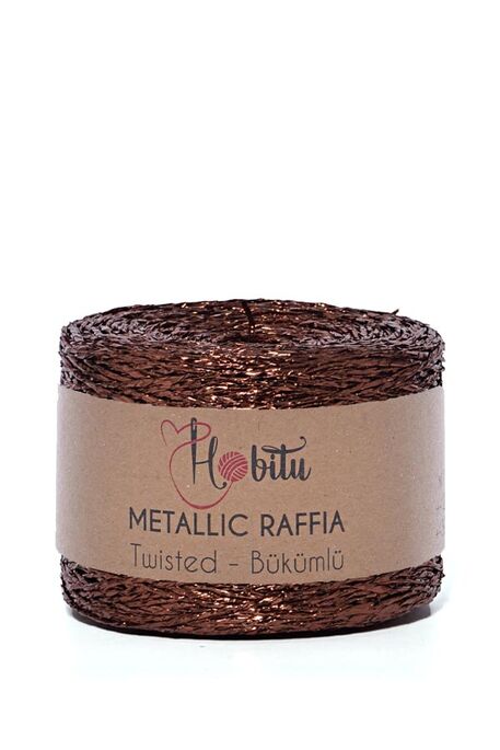 Hobitu Yarn - HOBİTU METALİK BÜKÜMLÜ RAFFİA 250 GR 230 Kahve