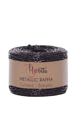 Hobitu Yarn - HOBİTU METALİK BÜKÜMLÜ RAFFİA 250 GR 240 Siyah