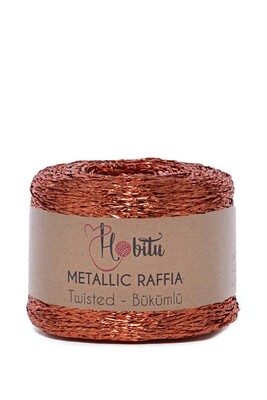 Hobitu Yarn - HOBİTU METALİK BÜKÜMLÜ RAFFİA 250 GR 300 Bakır