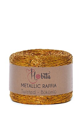 Hobitu Yarn - HOBİTU METALİK BÜKÜMLÜ RAFFİA 250 GR 360 Altın