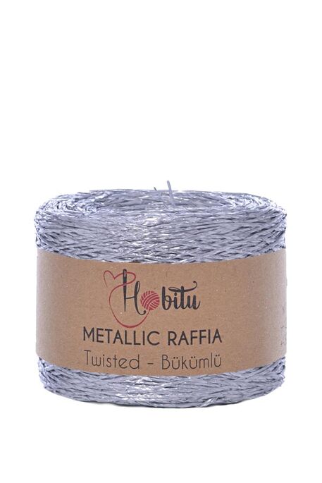 HOBİTU - HOBİTU METALİK BÜKÜMLÜ RAFFİA 250 GR 370 Mat Gümüş