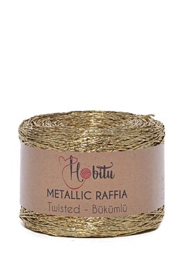 HOBİTU - HOBİTU METALİK BÜKÜMLÜ RAFFİA 250 GR 380 Dore