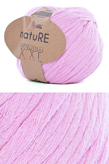 Hobitu Yarn - HOBİTU NATURE JUMBO XXL COTTON 162 Pembe