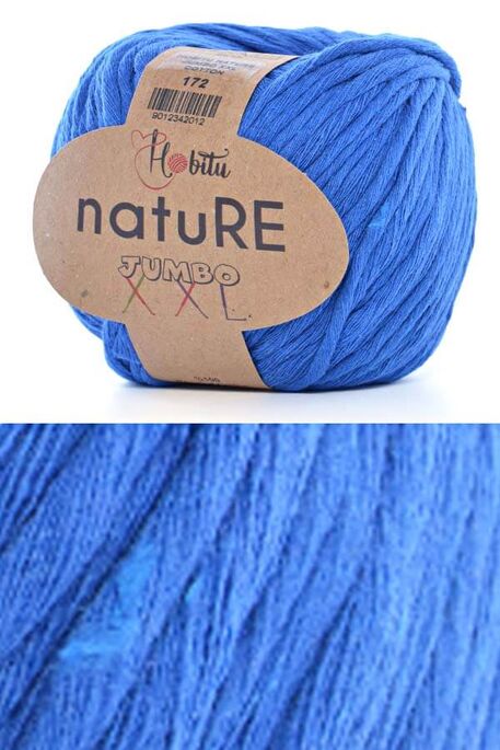 Hobitu Yarn - HOBİTU NATURE JUMBO XXL COTTON 172 Saks Mavi