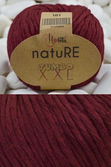 Hobitu Yarn - HOBİTU NATURE JUMBO XXL COTTON 181 Bordo