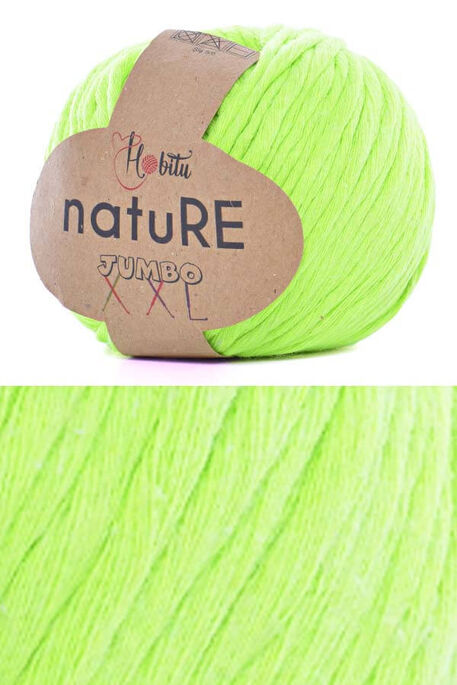 Hobitu Yarn - HOBİTU NATURE JUMBO XXL COTTON 201 Neon Sarı