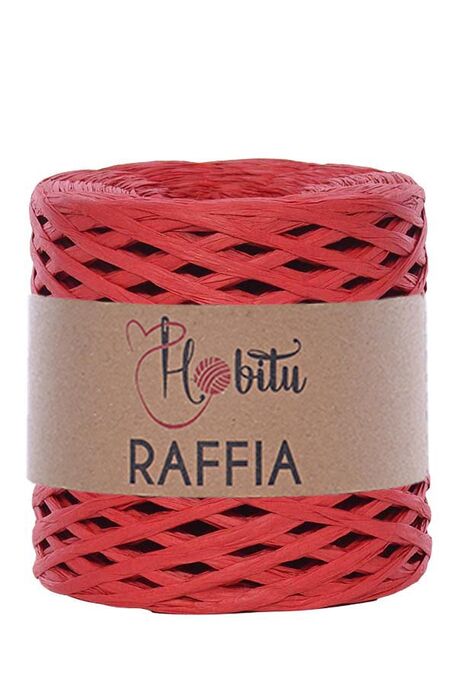 Hobitu Yarn - HOBİTU RAFFİA İPİ 200 GR G13 Kırmızı