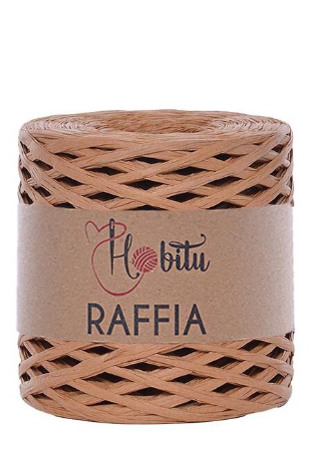 Hobitu Yarn - HOBİTU RAFFİA İPİ 200 GR G34 Kızıl Kahve