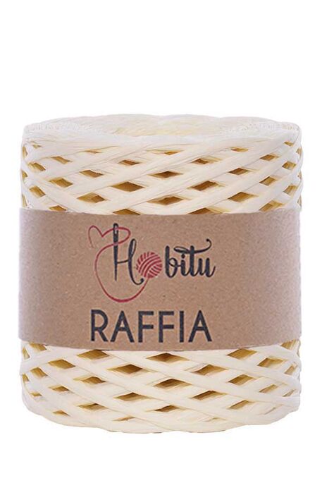 Hobitu Yarn - HOBİTU RAFFİA İPİ 200 GR G8 Ekru